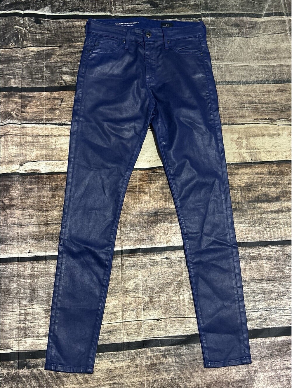 NEW AG Jeans Size 24R Adriano Goldschmied Farrah Skinny Ankle Coated Blue